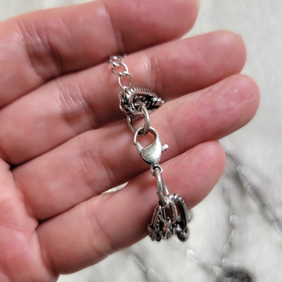 NWOT Antiqued Silver Tone Multi Layered Coin Chain Necklace - Picture 9 of 11